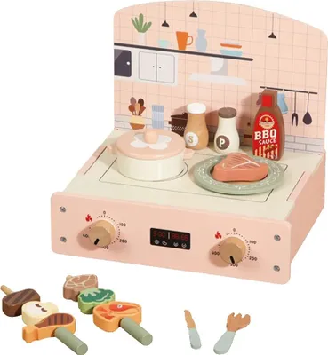 Produktbild von Kleinkind Spielküche, Holz BBQ Set, Fantasievolles Rollenspiel, Rosa