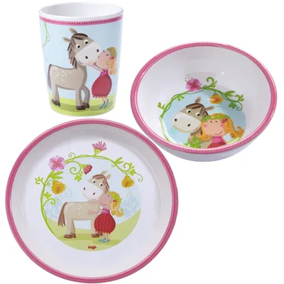 Produktbild von Haba 300384-7-8 Vicki & Pirli 3er Set Melamin-Schü