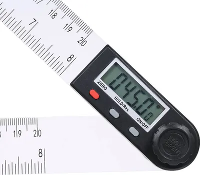Zdjęcie produktu dla 0-200 mm Wielofunkcyjna cyfrowa linijka kątowa z wyświetlaczem LCD 360�� Elektroniczny kątomierz goniometryczny z funkcją przytrzymywania i zerowania