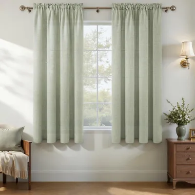 Voile Gardinen 2er-Set 140x145 cm Salbeigrün