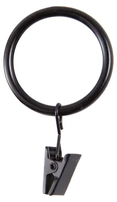 Productafbeelding van Kenney klemringen voor gordijnstangen met een diameter van 2,5 cm tot 3,8 cm, zwart