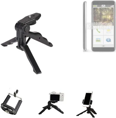 Produktbild von K-S-Trade Stativ Tisch-Ständer Dreibein Handy-Stativ Ständer kompatibel mit Emporia Smart.3 Mini Mini-Stativ Smartphone Tripod Handy-Stativ aus