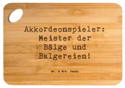 Produktbild von Mr. & Mrs. Panda Schneidebrett Spruch Akkordeonmeister - Transparent - Geschenk, Volksmusik, Musik, Akkordeon, Musikinstrument, Instrument, Holzbrettchen, Brett, Lernen