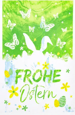 Produktbild von Geschirrtuch Frohe Ostern, Hase, Geschirrtücher Mitbringsel Geschenkidee
