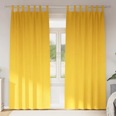 Produktbild von Möbel Vorhänge mit Vorhängen 2 pcs Senfgelb Polyester - Gardinen & Vorhänge 4107615
