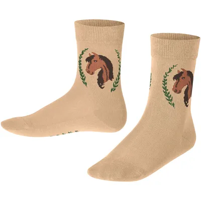 Productafbeelding van FALKE Uni kindersokken "Horse", gemaakt van duurzame katoen, in de kleuren grijs en blauw, en in nog veel meer kleuren verkrijgbaar