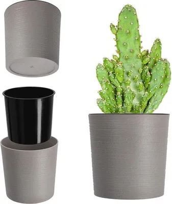 Produktbild von Famanu Blumentopf mit Holzspänen ⌀ 30 cm - Stilvolle Pflanzenpot für jedes Interieur