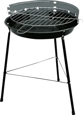 A black charcoal grill on a white background.