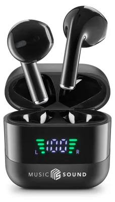 Obrázok produktu pre Music Sound 8018080488603, True Wireless Stereo (TWS), Hovor / hudba, 66 g, Slúchadlá s mikrofónom, Čierna
