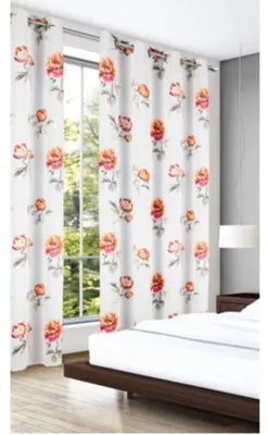 Produktbild von Ösenschal "Blumen": Größe (HxB) 280x135cm - Farbe: Rot