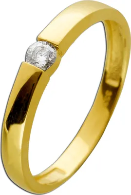 Produktbild von Verlobungsring Gelbgold 333 8 Karat Solitär Zirkonia Vorsteckring 17