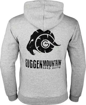 Produktbild von GUGGEN MOUNTAIN Herren Kapuzenjacke Kapuzenpullover mit Fleece Hoodie Hooded Logo Sweater Sweatjacke Warmer Pullover Rei§verschluss Streetwear Langarm Kapuze Outdoor Sport Hellgrau XL