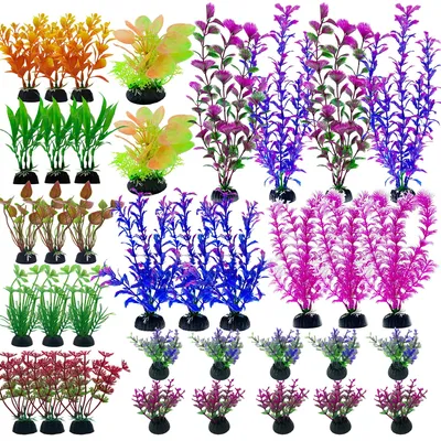 Produktbild von Kunststoff Aquarienpflanzen Wasserpflanzen Aquariendeko - 37 Stück - 5 bis 20 cm - Gemischt