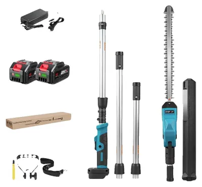 Immagine prodotto di Tagliasiepi elettrico, design senza fili, lunghezza regolabile, 2 batterie e 1 caricabatterie compatibile con la presa europea