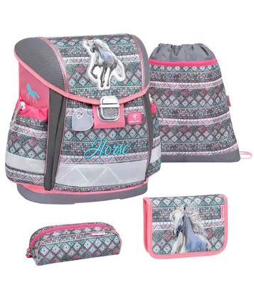 Produktbild von Belmil Classy Schulranzen-Set 4-teilig \Horse Aruba Blue\""