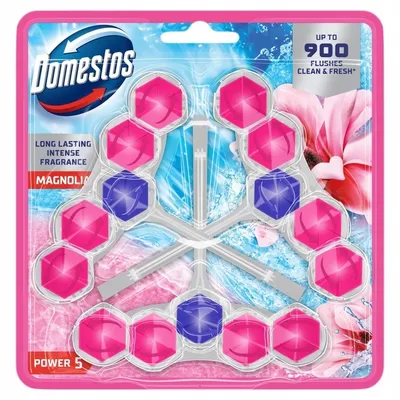 Zdjęcie produktu dla Domestos, płyn do czyszczenia toalet, zapach magnolii, 3 opakowania po 50g