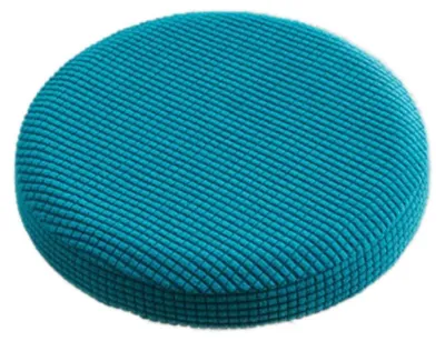 2 runde Hockerbezüge, elastisch, 30-40 cm, dunkelblau