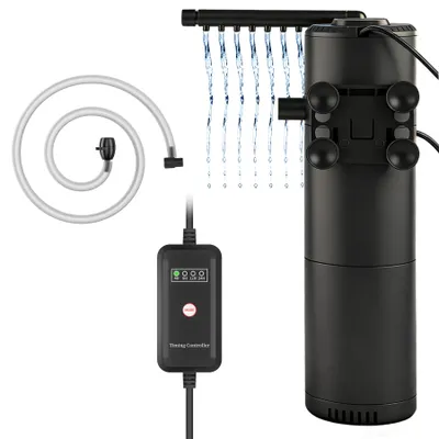 Produktbild von Aquarium Filter mit UVC Klärer Aquarium Innenfilter 10W,5-in-1 nano Aquariumfilter für 20L-1500L Aquarien(25W 1800L/H)