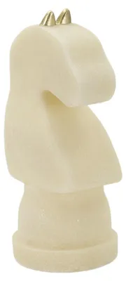 Produktbild von Quarzy Pferd-Skulptur aus weißer und goldener Kunstharz