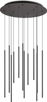 Produktbild von Ideal lux FILO SP12 LED-Pendelleuchte Struktur Schwarz schlankes Design pulverbeschichtet