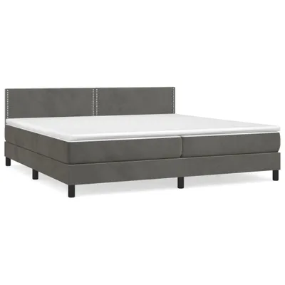 Immagine prodotto di vidaXL Letto a molle con materasso grigio scuro 200x200 cm in velluto