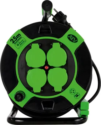 Produktbild von REV 0010215412, 25 m, Draußen, Gerade, IP44, 1,5 mm², Schwarz, Grün