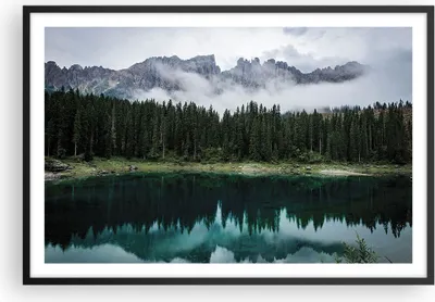 Produktbild von Gerahmtes Poster - Schwarzer Rahmen - Landschaft Berge Wolken - 91,5x61 cm - Wand Bild - Wanddeko - Wandbilder - Kunstposter - Wandposter - Bilderrahmen - Bilder - Kunstdruck - P2BAA91x61-4671