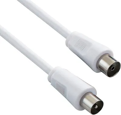 Produktbild von Kabel antenowy Coax (9,5mm) M - Coax (9,5mm) F, 2m, 75 Ohm, biały