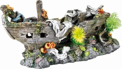 Produktbild von Flamingo Aquariendeko Schiffswrack mit Pflanzen