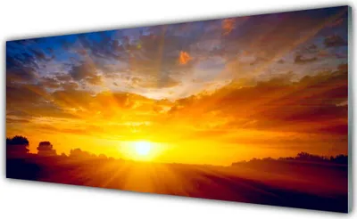 Produktbild von Acrylglasbilder 125x50 Wandbild Druck Sonne Landschaft