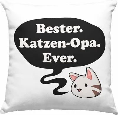 Produktbild von Trendation - Lustige Deko-Kissen mit Füllung 40x40 Opa Geschenke Großvater Vatertag Geburtstag  Deko-Kissen mit Füllung 40x40 mit Spruch für Opa Katzen Katzenbesitzer (Blau)