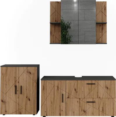 Obrázek produktu pro Sada koupelnového nábytku Vicco Irma Antracit/Artisan 3 díly, Model 56351