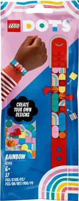 Produktbild von LEGO 41953 DOTS Regenbogen Armband mit Anhängern, DIY Bastelset