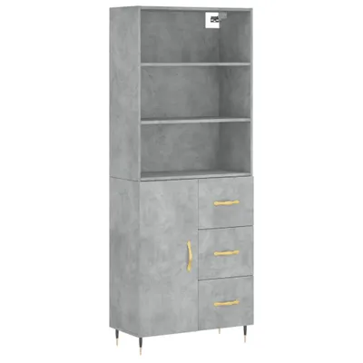Obrázek produktu pro vidaXL Highboard concrete grey 69,5x34x180 cm odvozený dřevěný výrobek