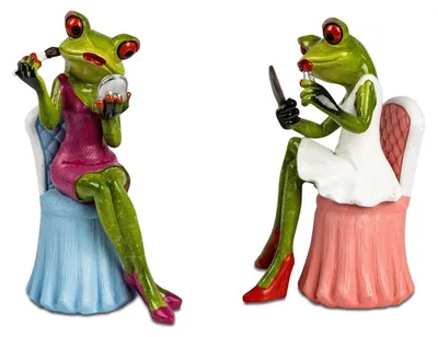 Productafbeelding van Set van 2 decoratieve kikkerfiguren