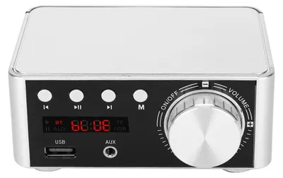 Obrázek produktu pro Silber HIFI Bluetooth 5.0, digitální audio zesilovač, přehrávač s paměťovou kartou, 50 W x 2, stereo, pro zesilovač