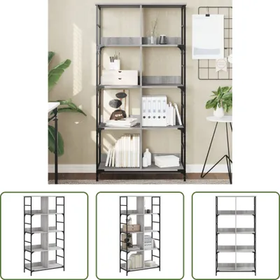 Produktbild von The Living Store Bücherregal Grau Sonoma 78,5x33x153 cm Holzwerkstoff