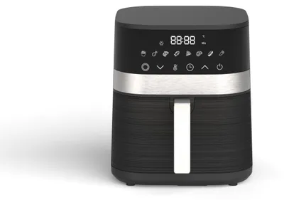 Obrázok produktu pre Fritovací hrn na vzduch, bez oleja, objem 6 litrov, výkon 1700 W, dotykové ovládanie, regulácia teploty 80-200 °C