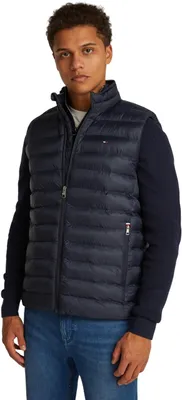 Produktbild von Tommy Hilfiger Herren Weste Core Packable Recycled mit Stehkragen, Blau (Desert