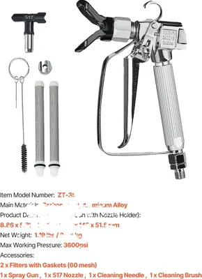 Produktbild von Luftlose Farbspritzpistole, 3600 PSI Druck, Düsenkompatibilität, Blau