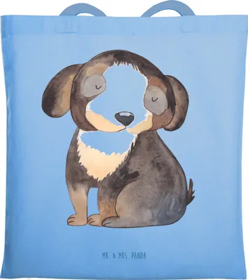 Produktbild von Mr. & Mrs. Panda Tote Bag Hund Entspannen - Sky Blue - Geschenk, Uni Tasche, Einkaufstasche, Hundemama, Süß, Hundeliebe, Sprüche, einkaufsshopper, Schultasche, Liebe