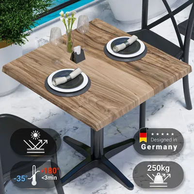 Produktbild von JAMAIKA | Bistro Außen Tischplatte | B:T 70 x 70 cm | Sheesham | Quadratisch | Topalit Tischplatte