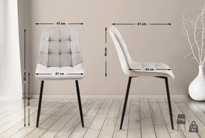 Produktbild von Esszimmerstuhl HLO-CP118 Samt  grau