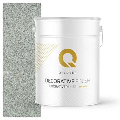 Immagine prodotto di Intonaco decorativo con mica 15 kg - Grigio con mica perlescente D903 - Intonaco strutturato per interni ed esterni, resistente alle intemperie Q-COVER