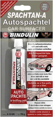 Produktbild von Auto Spachtel 70g Farbe: grau von Bindulin. Nitro-Kunstharzkombination, Autospachtel