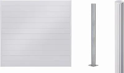 Produktbild von Alberts Sichtschutz Palitio als Set,weißalu.9006, zum Aufschrauben, Länge 6,00m, Profilhöhe 150mm