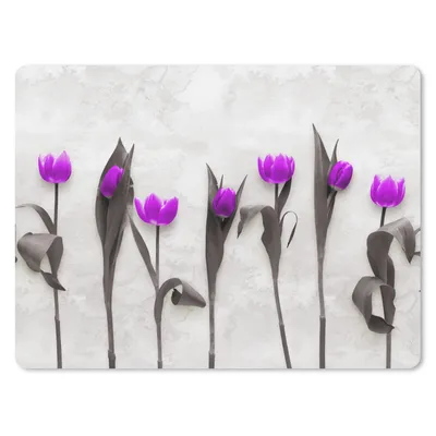 Produktbild von MuchoWow® Mauspad Mousepad Blumen - Tulpen - Lila 23x19 cm - Mousepads - Maus Mat - Pad - Mausunterlage - Schreibtischunterlage - Mauspad
