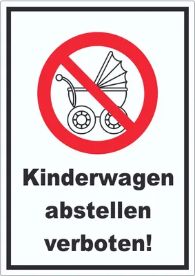 Produktbild von Aufkleber Kinderwagen abstellen verboten A9 (37x52mm)