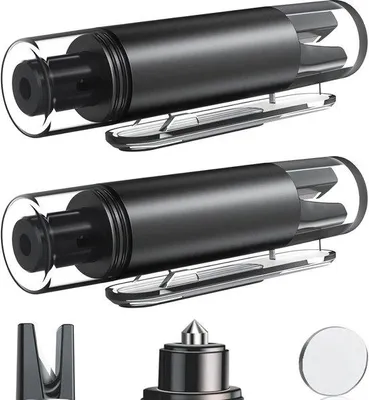 Produktbild von 2-stückiges Autoglasbreche-Set, 2-in-1 Sicherheitsgurtschneider, tragbarer Notfall-Set mit Clip, Unterwasser-Erste-Hilfe-Kit, Auto-Sicherheits-Accessoire (schwarz)