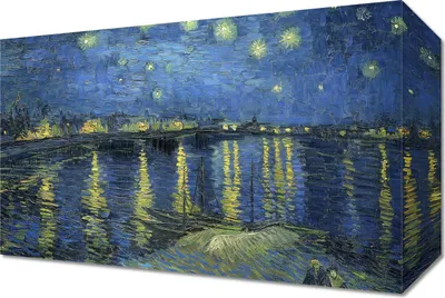 Obrázek produktu pro Obraz 30x20cm Hvězdná noc nad Rhônou, Van Gogh Vintage